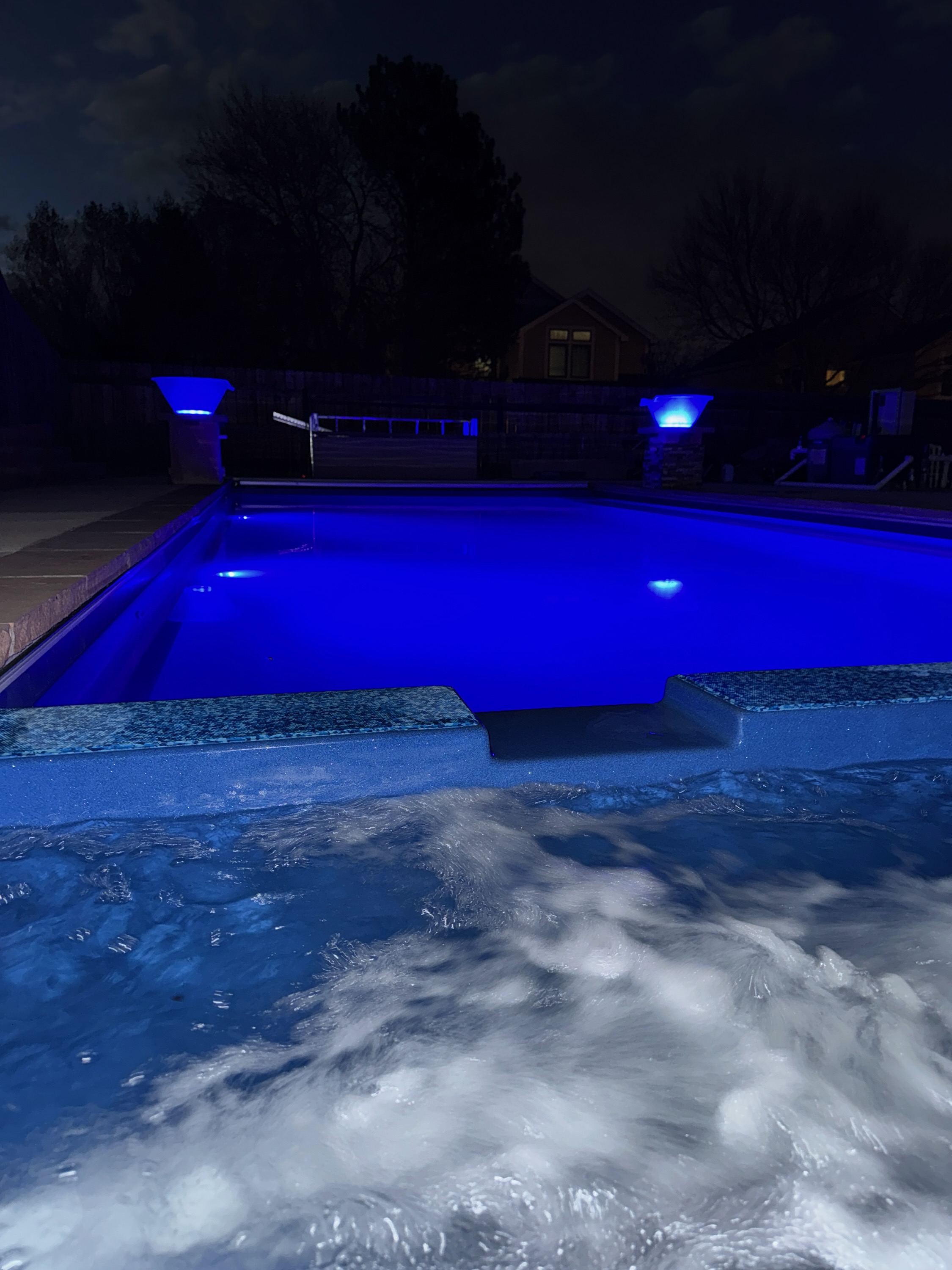 Custom pergola with integrated lighting